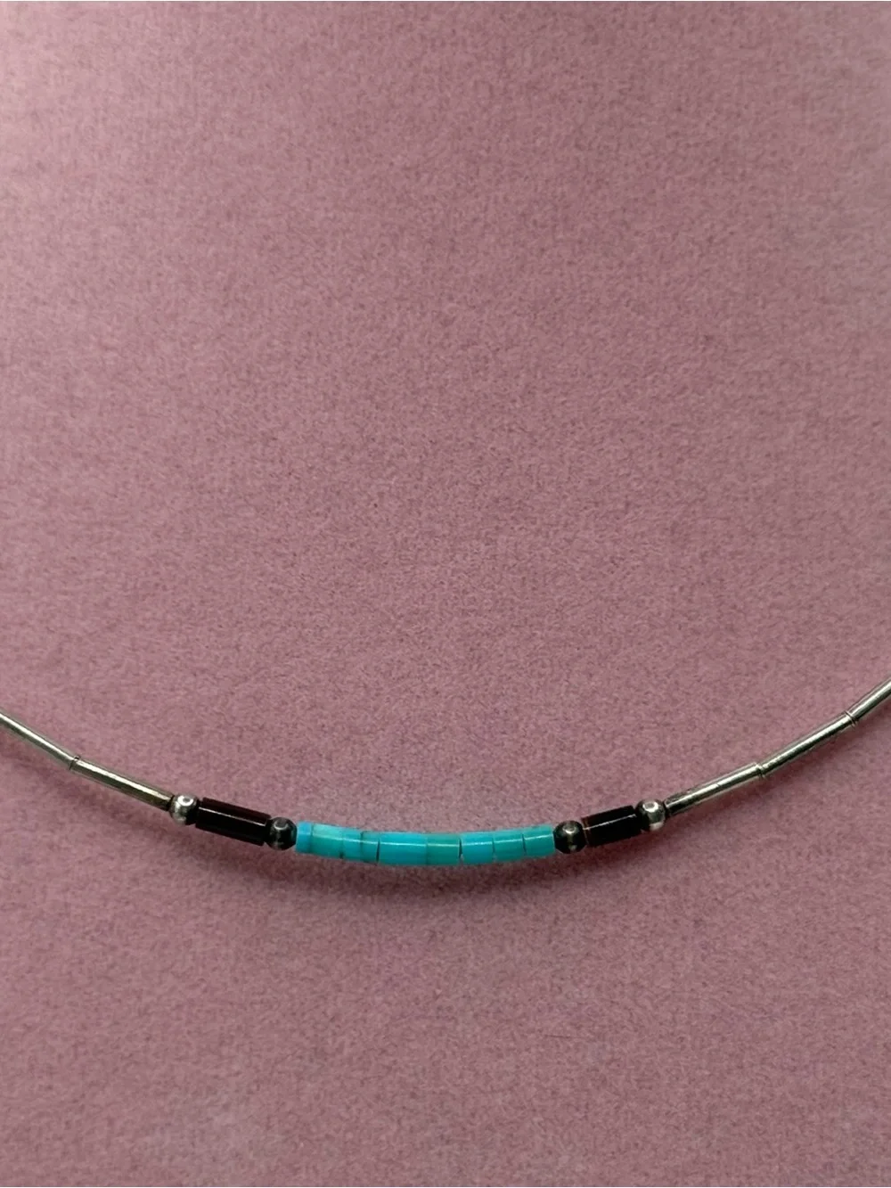 liquid Sterling Silver Necklace with Turquoise Accent